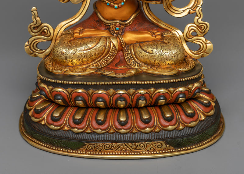 Manjushri Deva Statue | 24K Gold Gilded Embodiment of Transcendent Wisdom