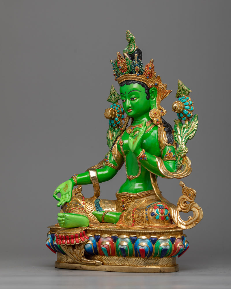 green-tara-acrylic painted sculpture 