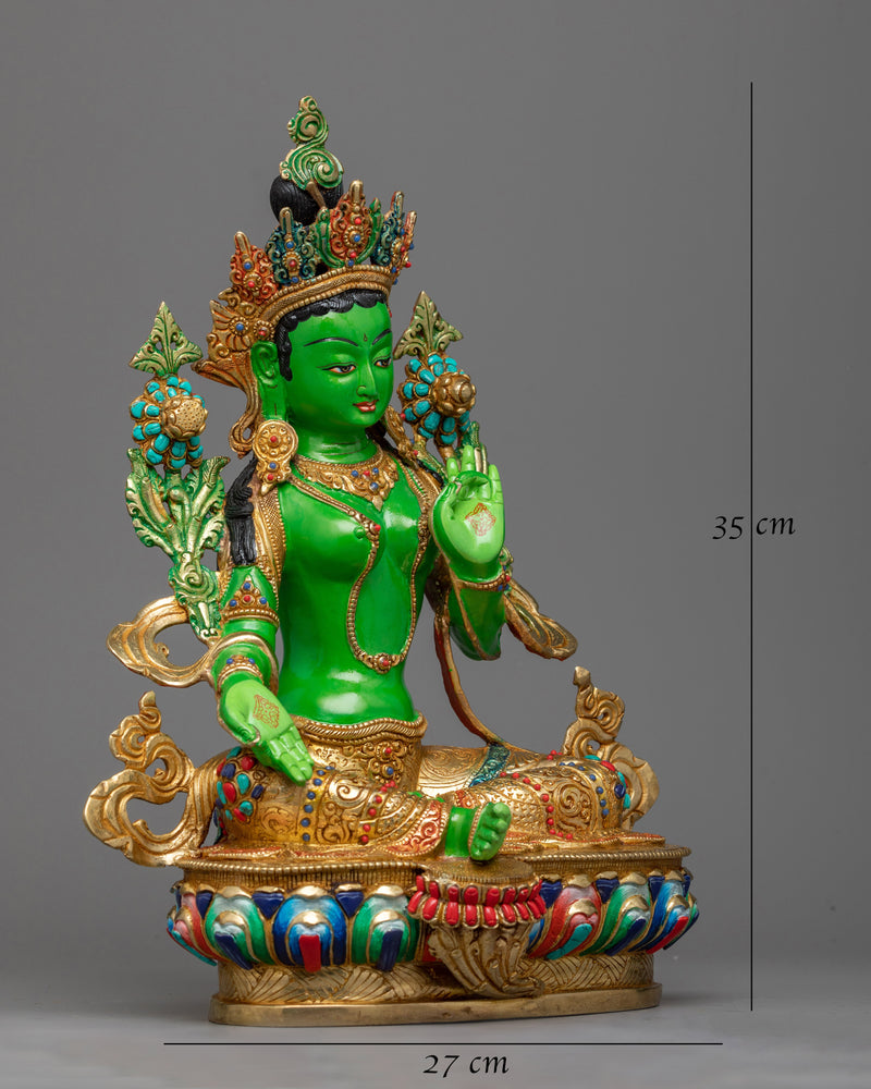 green-tara-acrylic painted sculpture 