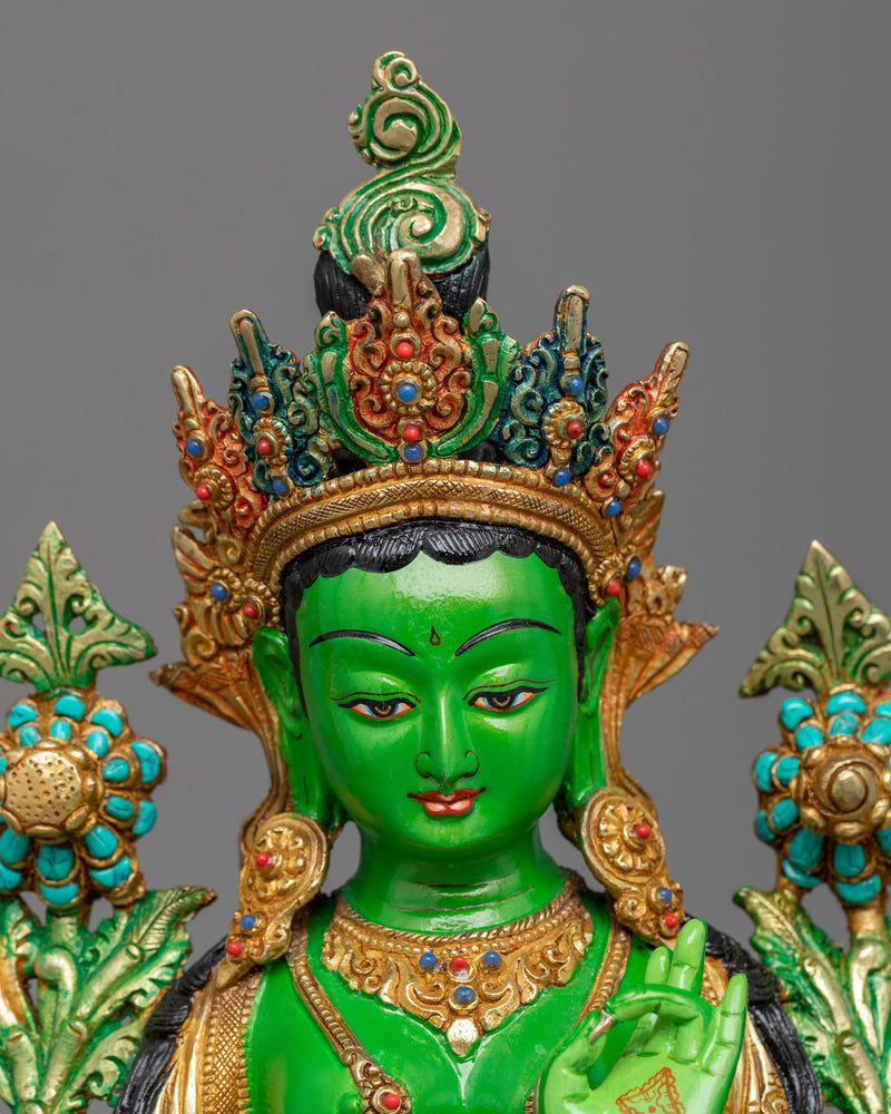 green-tara-acrylic painted sculpture 