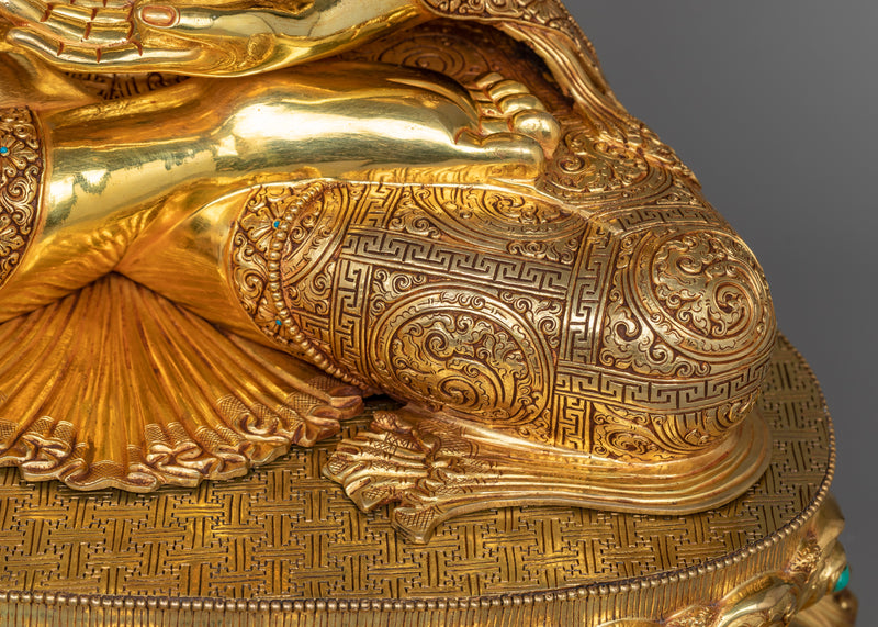 Life-Sized Buddha Shakyamuni Statue | 24K Gold and Gemstone Embellishments