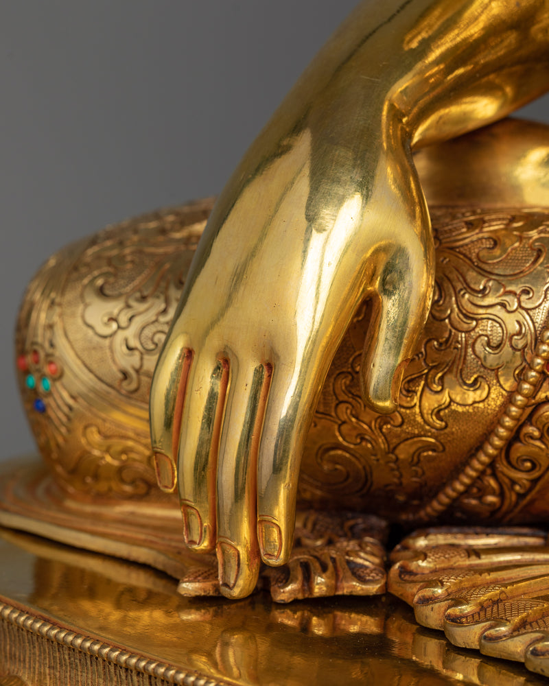 Shakyamuni Buddha Golden Statue | Triple-Layered 24K Gold Luxuriance
