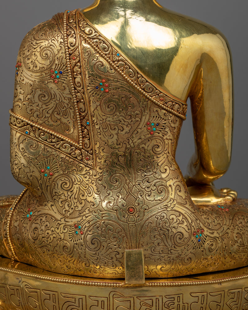 Shakyamuni Buddha Golden Statue | Triple-Layered 24K Gold Luxuriance