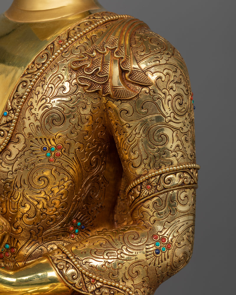 Shakyamuni Buddha Golden Statue | Triple-Layered 24K Gold Luxuriance