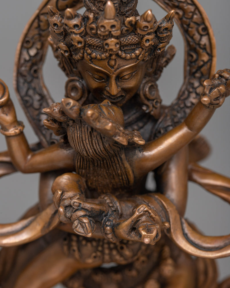 Chakra Sambhara Sculpture | Oxidized Copper Manifestation of Tantric Force