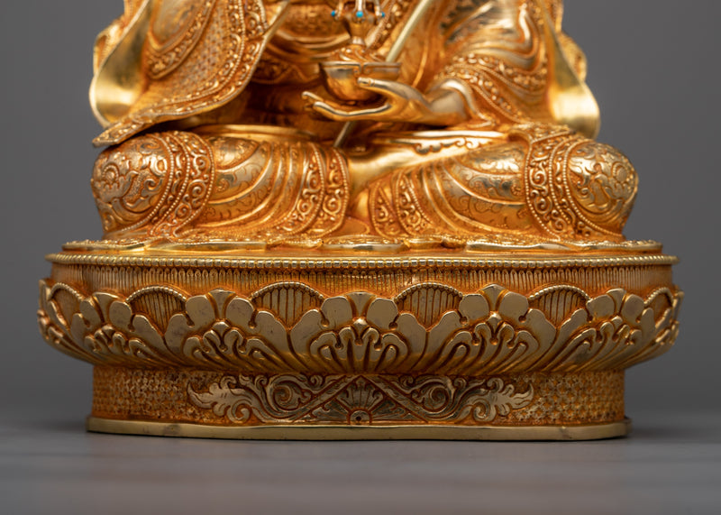 Guru Rinpoche Padmakara Statue | 24K Gold Gilded Symbol of Vajrayana Wisdom