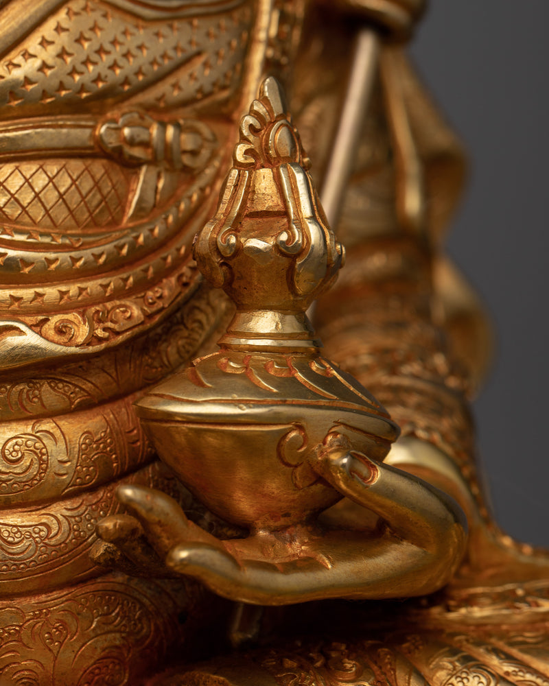 Padmakara Guru Rinpoche Statue | 24K Gold Gilded Beacon of Tantric Teachings