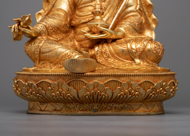 Padmakara Guru Rinpoche Statue | 24K Gold Gilded Beacon of Tantric Teachings