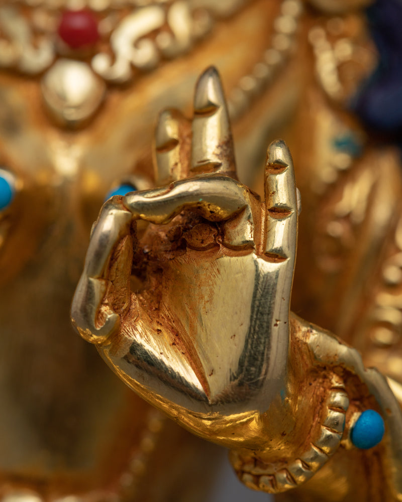 Green Tara Jetsun Dolma Statue | 24K Gold Gilded Symbol of Active Compassion