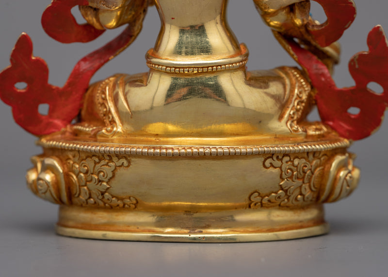 Green Tara Jetsun Dolma Statue | 24K Gold Gilded Symbol of Active Compassion