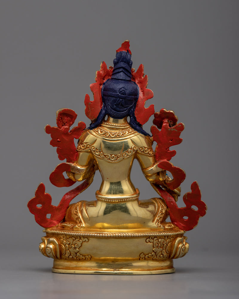 Green Tara Jetsun Dolma Statue | 24K Gold Gilded Symbol of Active Compassion