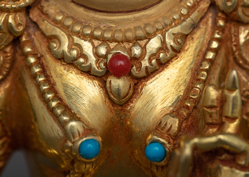 Jetsun Dolma Sculpture | 24K Gold Gilded Symbol of Feminine Grace