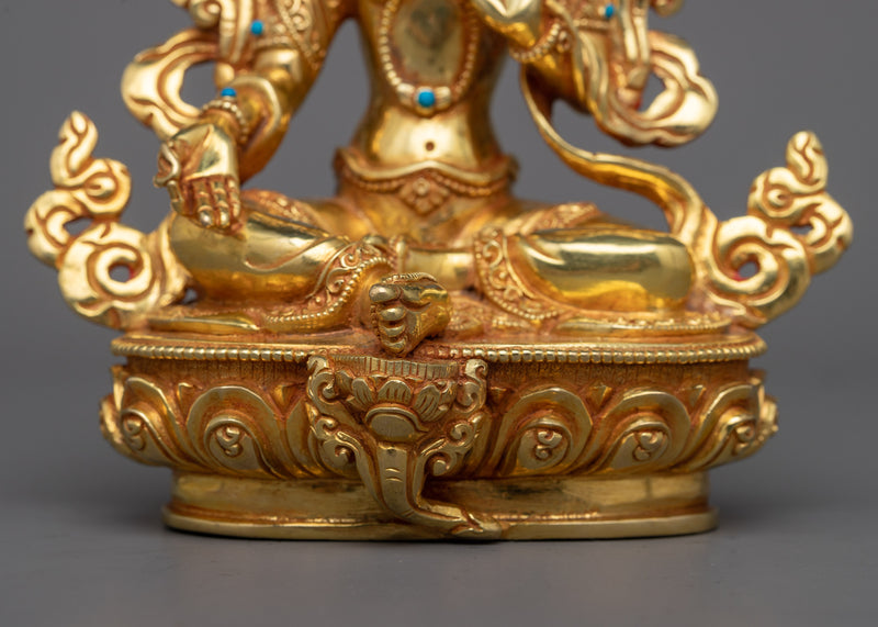 Jetsun Dolma Sculpture | 24K Gold Gilded Symbol of Feminine Grace