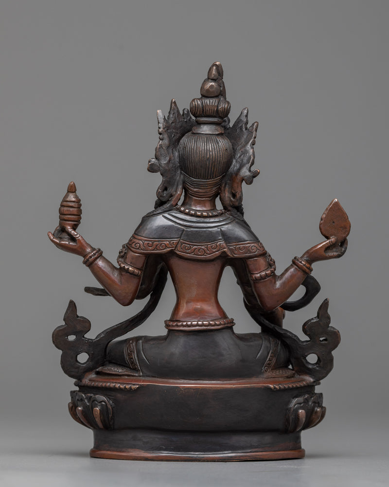 Devi Laxmi Statue | Oxidized Copper Embodiment of Prosperity and Fortune