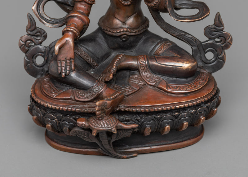 Devi Laxmi Statue | Oxidized Copper Embodiment of Prosperity and Fortune