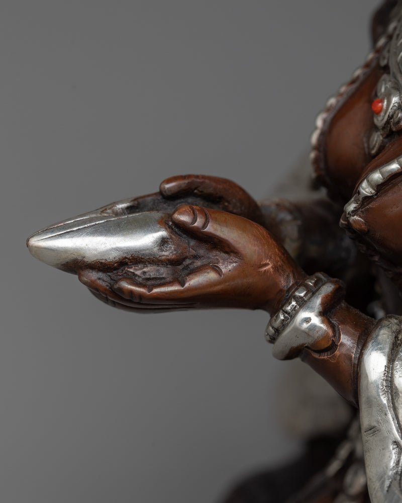 Naga Kanya Sculpture | Oxidized Copper Representation of Serpentine Divinity