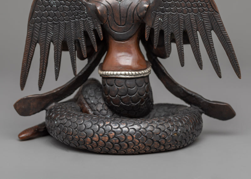 Naga Kanya Sculpture | Oxidized Copper Representation of Serpentine Divinity