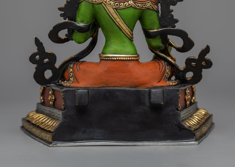 Green Tara Colored Statue | Vividly Painted Symbol of Compassion