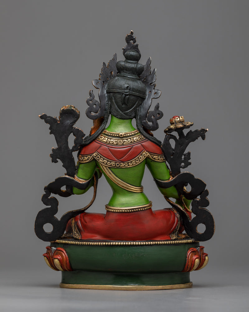 Green Tara Colored Sculpture | Representation of Active Compassion