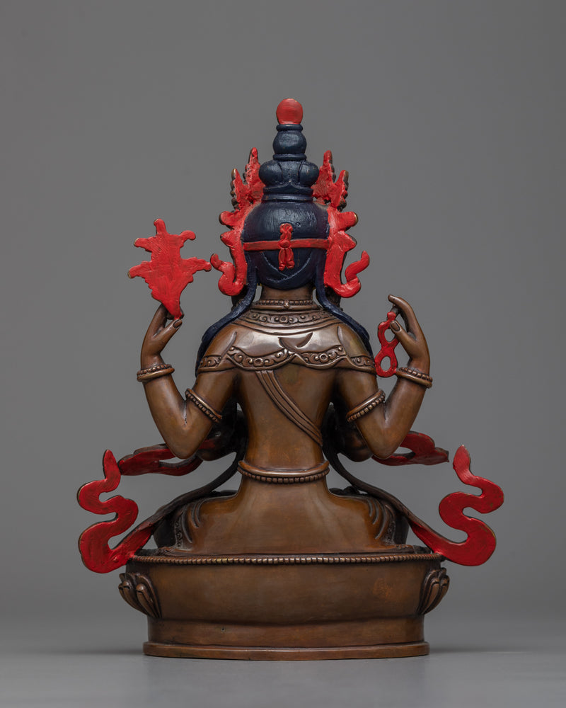 Chenrezig with Four Arms Statue | Embodiment of Compassion