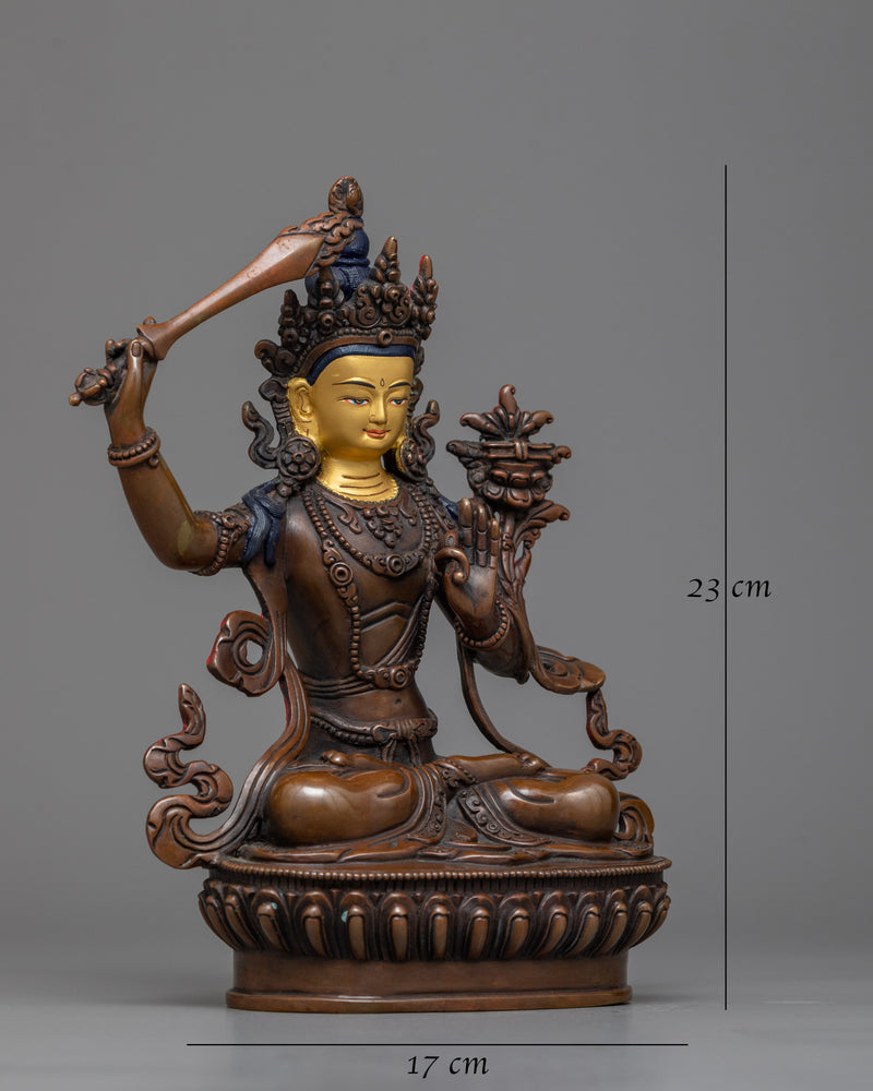 23cm manjushri statue