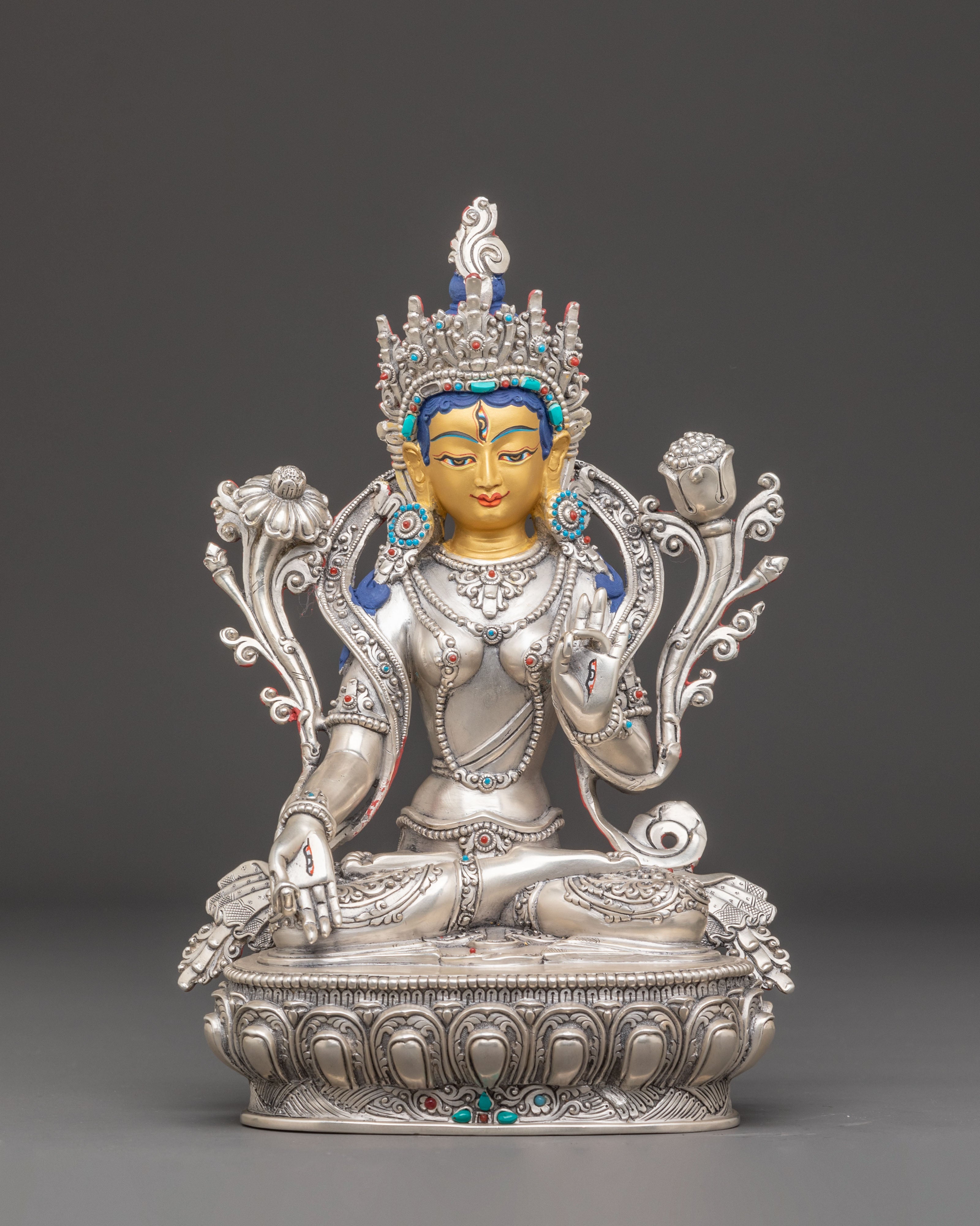 Silver Sita Tara Handmade Statue 