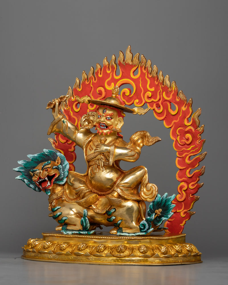 Mahakala Dorje Legpa Statue | 24K Gold Gilded Protector of the Dharma