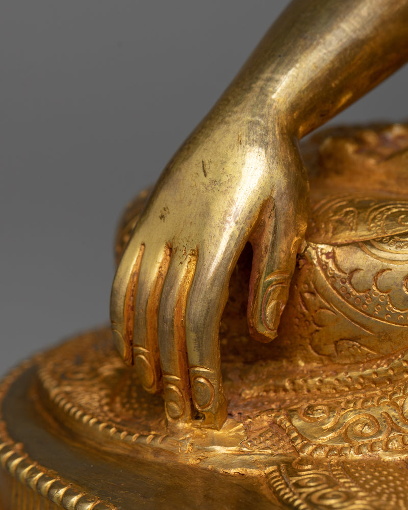 Shakyamuni Budha Sculpture | 24K Gold Gilded Icon of Enlightenment