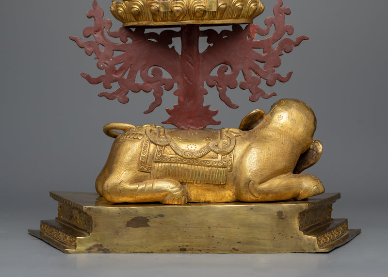 Shakyamuni Buddha Seated Upon an Elephant Statue | Symbol of Majestic Enlightenment