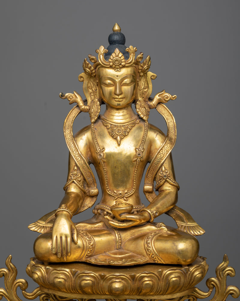 Shakyamuni Buddha Seated Upon an Elephant Statue | Symbol of Majestic Enlightenment