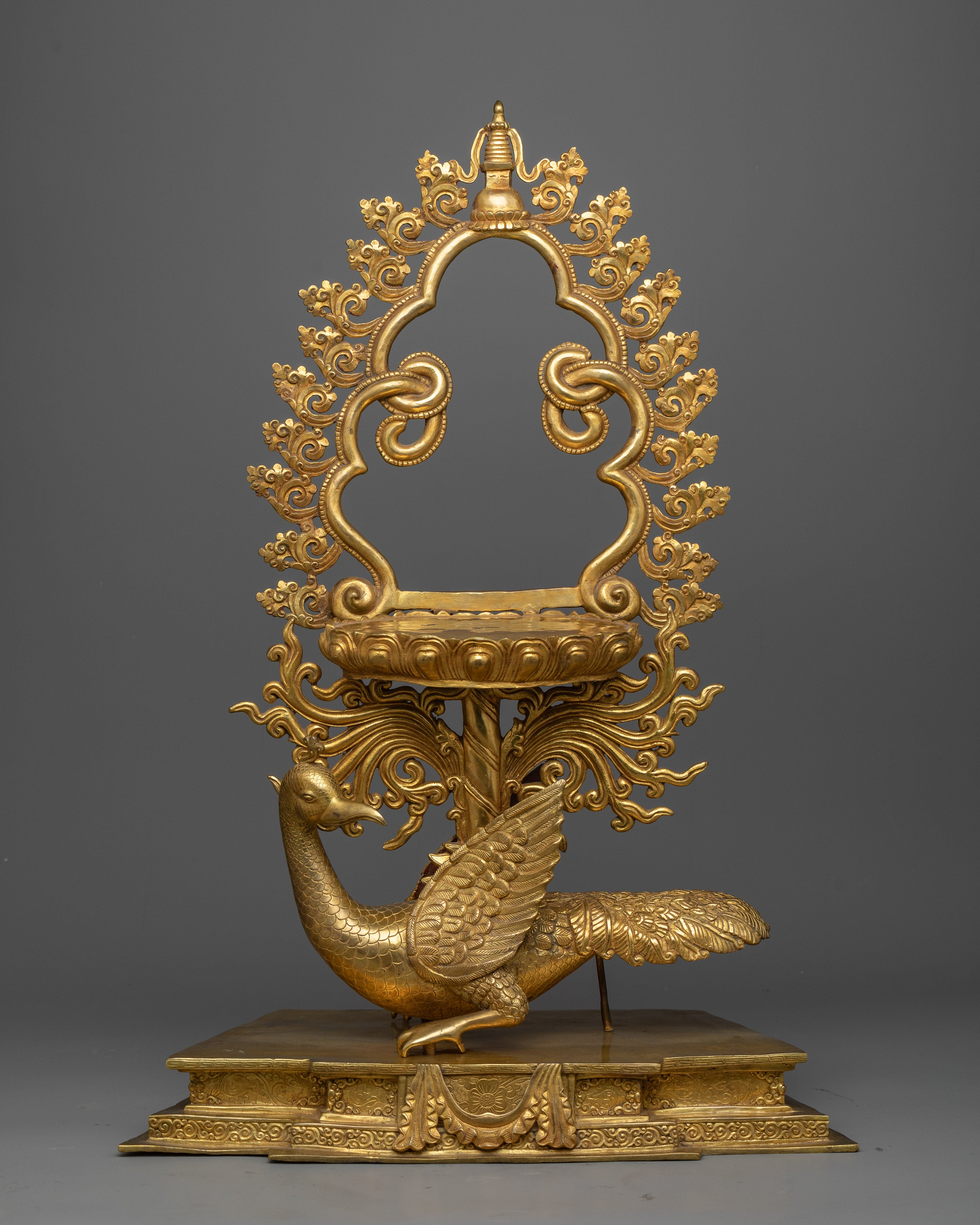 Amitabha Buddha Seated Upon a Peacock Statue | Icon of Boundless Light