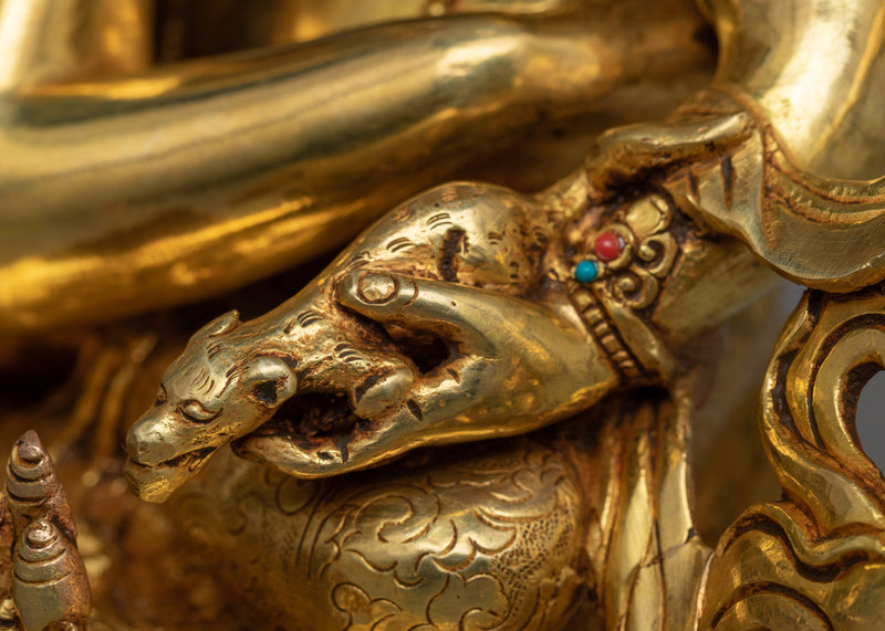 Dzambhala with Consort Sculpture | Symbol of Prosperity and Harmony