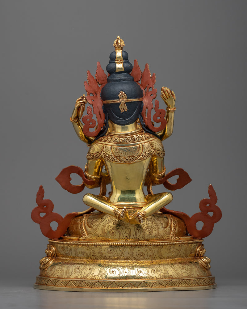 Dorje Chang with Consort Statue | 24K Gold Gilded Union of Ultimate Bliss