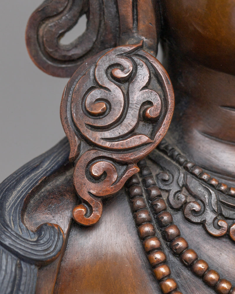 Noble Manjushri Buddhism Statue | A Reverence in Oxidized Copper Craftsmanship