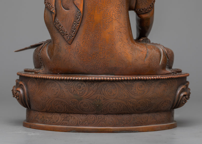Crown Jewels Shakyamuni Buddha Statue | A Timeless Elegance in Oxidized Copper