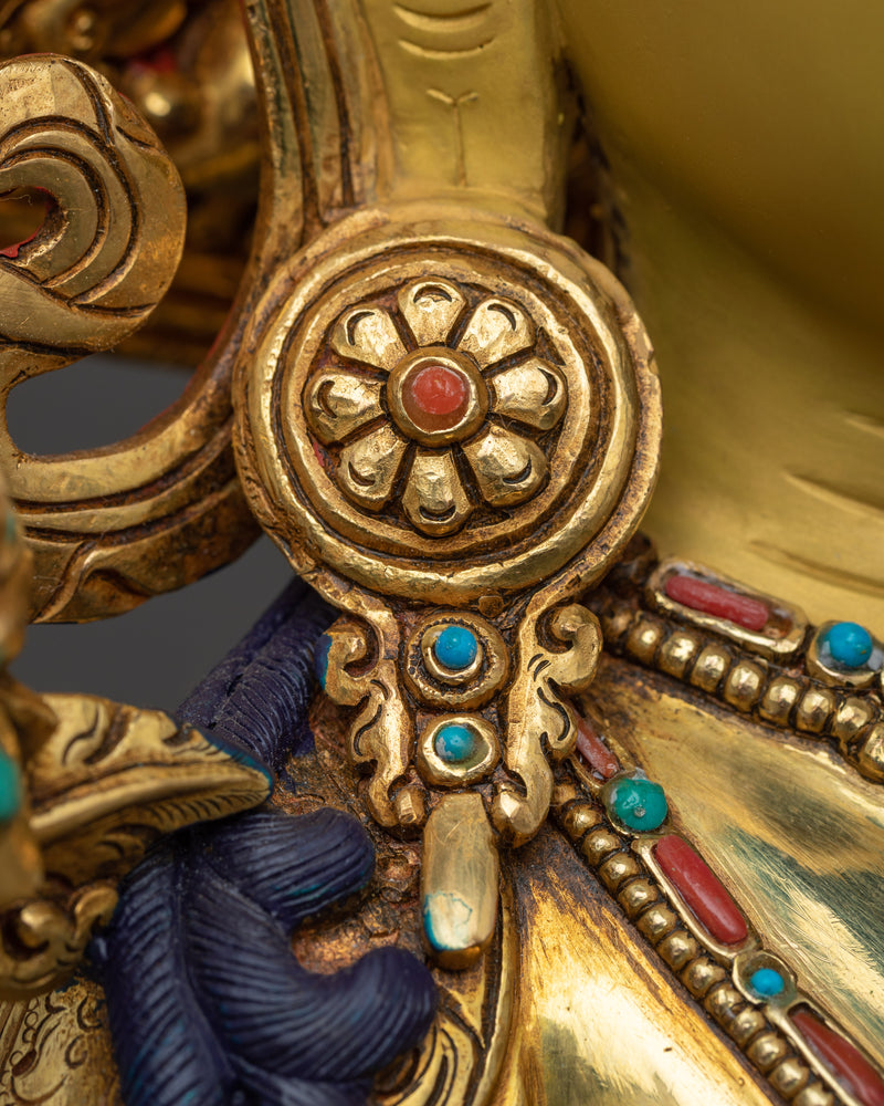Divine White Tara Gold Gilded Statue | Essence of Healing and Longevity