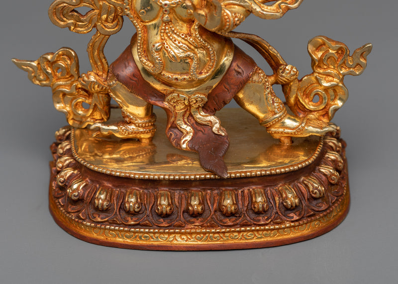 Majestic Bodhisattva Vajrapani Gold Gilded Statue | Protector of the Dharma