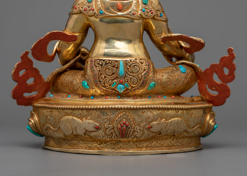 Yellow Jambhalha Statue in 24K Gold | Prosperity and Wealth Embodied