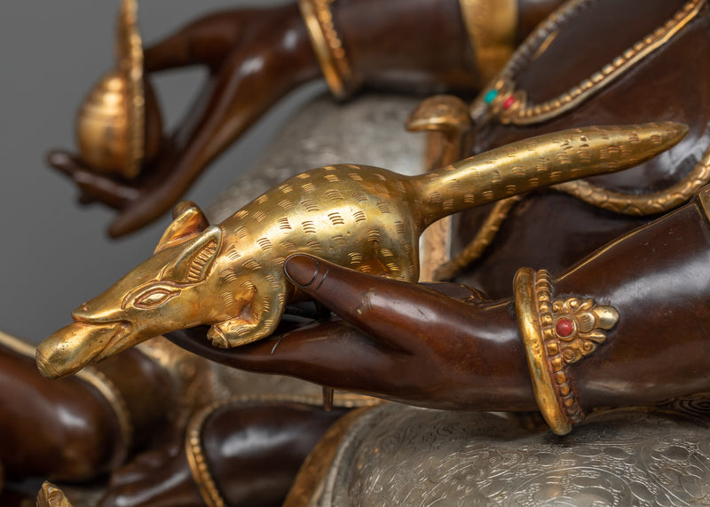 Grand Jambala Wealth Deity Gold Gilded Statue | Majesty of Prosperity