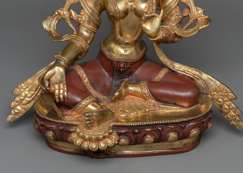 Green Tara Buddhist Goddess Statue | A Radiant Beacon of Serenity and Grace