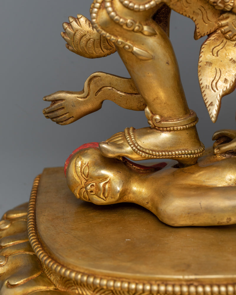 Exalted Ekajati Tara Gold Gilded Sculpture | Protector of Mantras