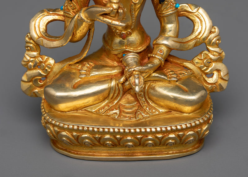 Karma Purification Deity Vajrasattva Statue | 24K Gold Gilded Symbol of Purification