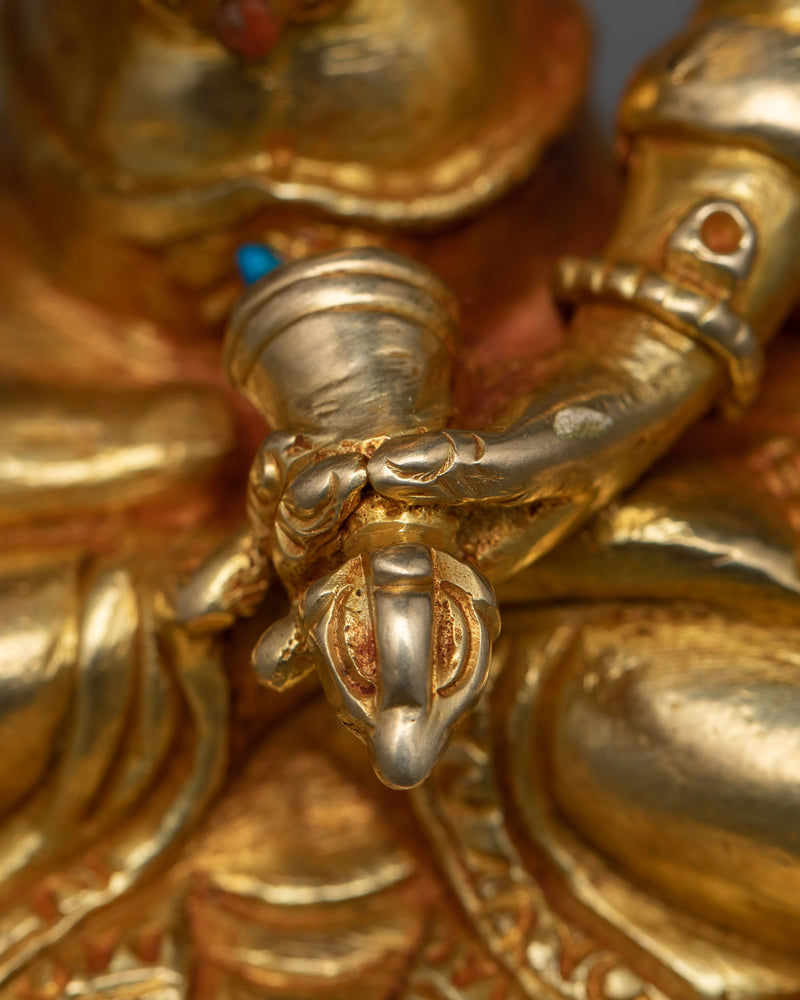 Karma Purification Deity Vajrasattva Statue | 24K Gold Gilded Symbol of Purification