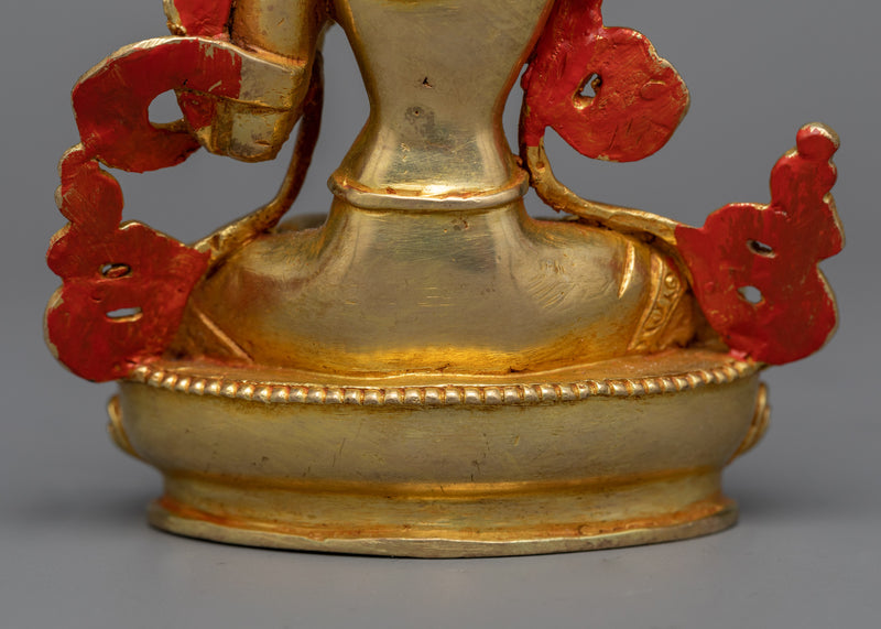Manjushri Wisdom Bodhisattva Sculpture | Luminous 24K Gold Gilded Icon