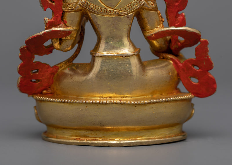 Divine Green Tara Statue in 24K Gold | Embodiment of Active Compassion