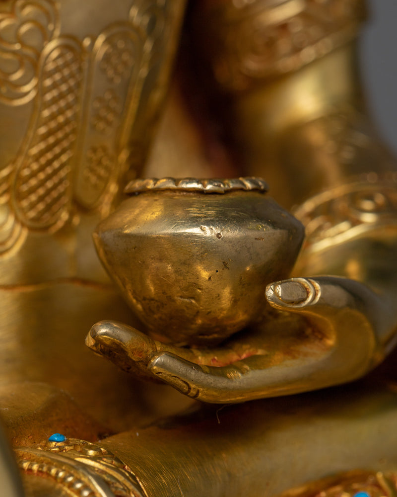 Exalted Shakyamuni Buddha Golden Statue | 24K Gold Gilded Masterpiece