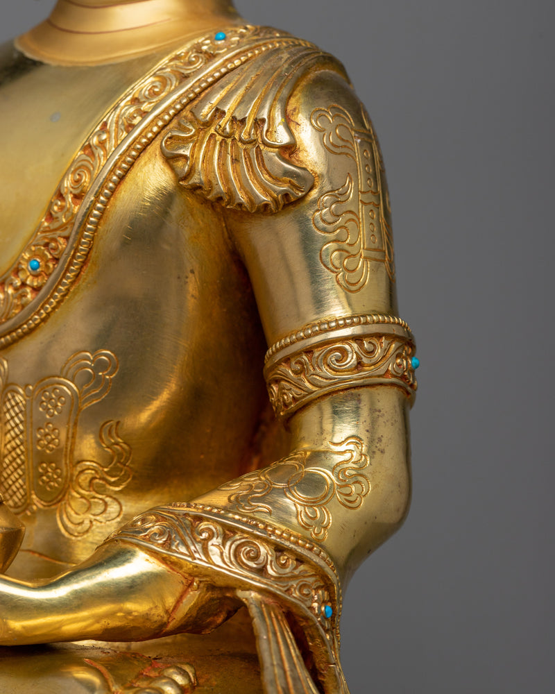 Exalted Shakyamuni Buddha Golden Statue | 24K Gold Gilded Masterpiece