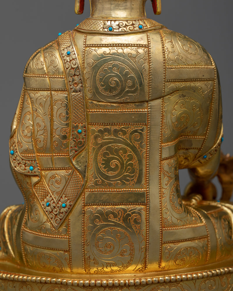 Medicine Buddha Gold Gilt Statue | Sanctuary of Well-being
