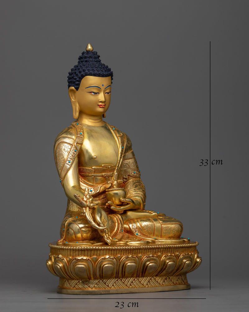 medicine-buddha-gilt sculpture