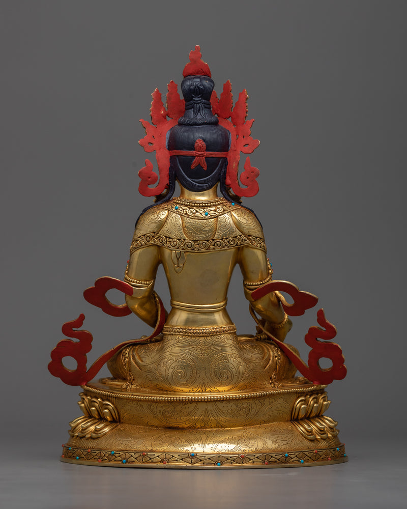 Sacred Ksitigarbha Bodhisattva Statue | 24K Gold Gilded Guardian of the Earth